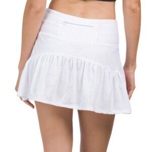 GOTTEX Skirt white  Ruffle tennis golf 14" Skort eyelet  textured  sz XL  NEW